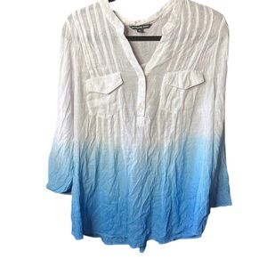 Zac and Rachel  2X  White and Blue Ombré  Tunic Top